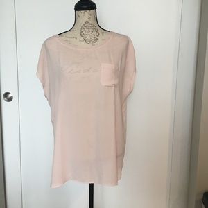 Semi-Transparent Baby Pink Loft Blouse - L